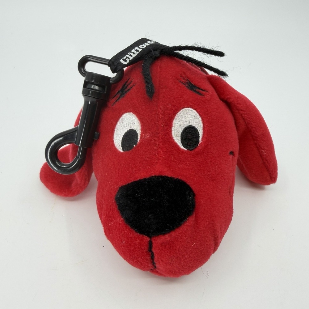 2002 Clifford‎ Big Red Dog Plush Book Scholastic Teachers Pets Zipper Key Chain